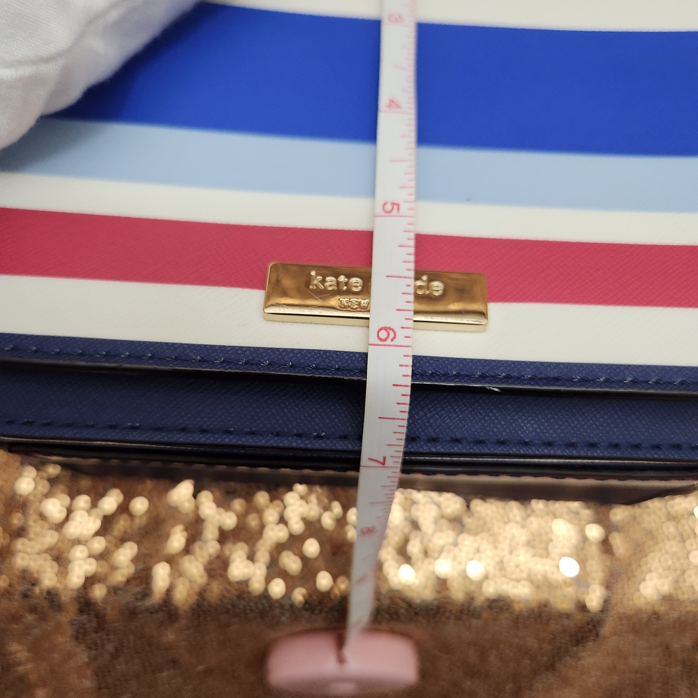 Kate Spade Blue, White and Red Stripes Flap Crossbody Bag - Picture 9 of 9